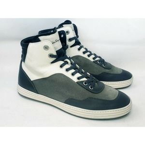 SALVATORE FERRAGAMO Sneakers Mens Sz 8 EE Gray Palestro Suede High Tops Italy 06
